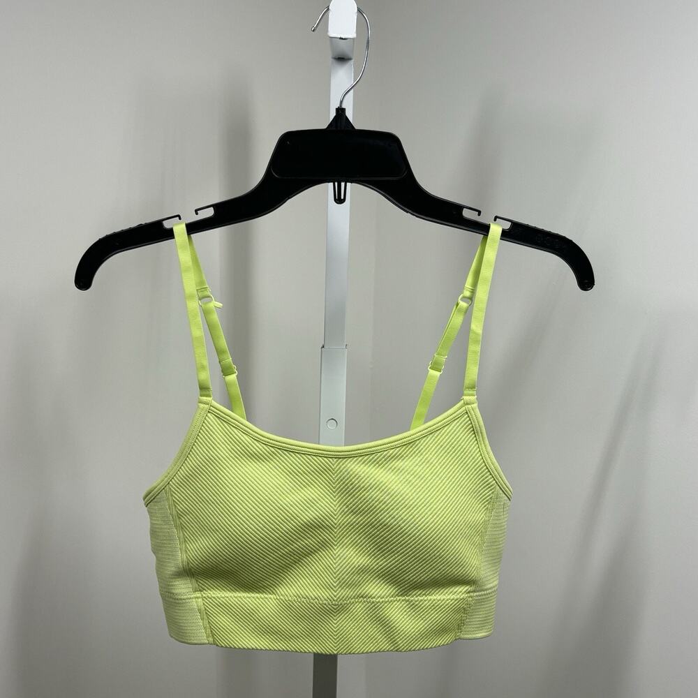 Offline By Aerie Seamless Ribbed Sports Bra Adj Straps Padded Lime Green Size M